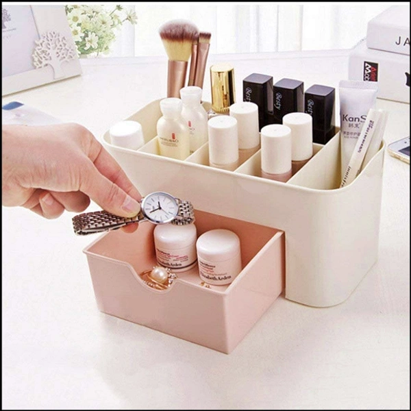 Cosmetics Storage Box, Cosmetic Make Up Organiser Display Table Desktop Storage Stand, Cosmetic Drawer Type Storage Box Case Holder Brush Pen Jewelry Organizer Saving Space (Multicolor) 